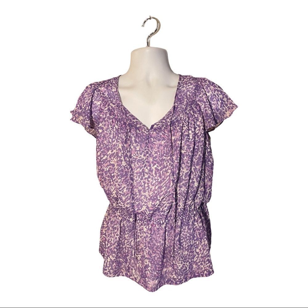Purple Flutter Sleeve Top